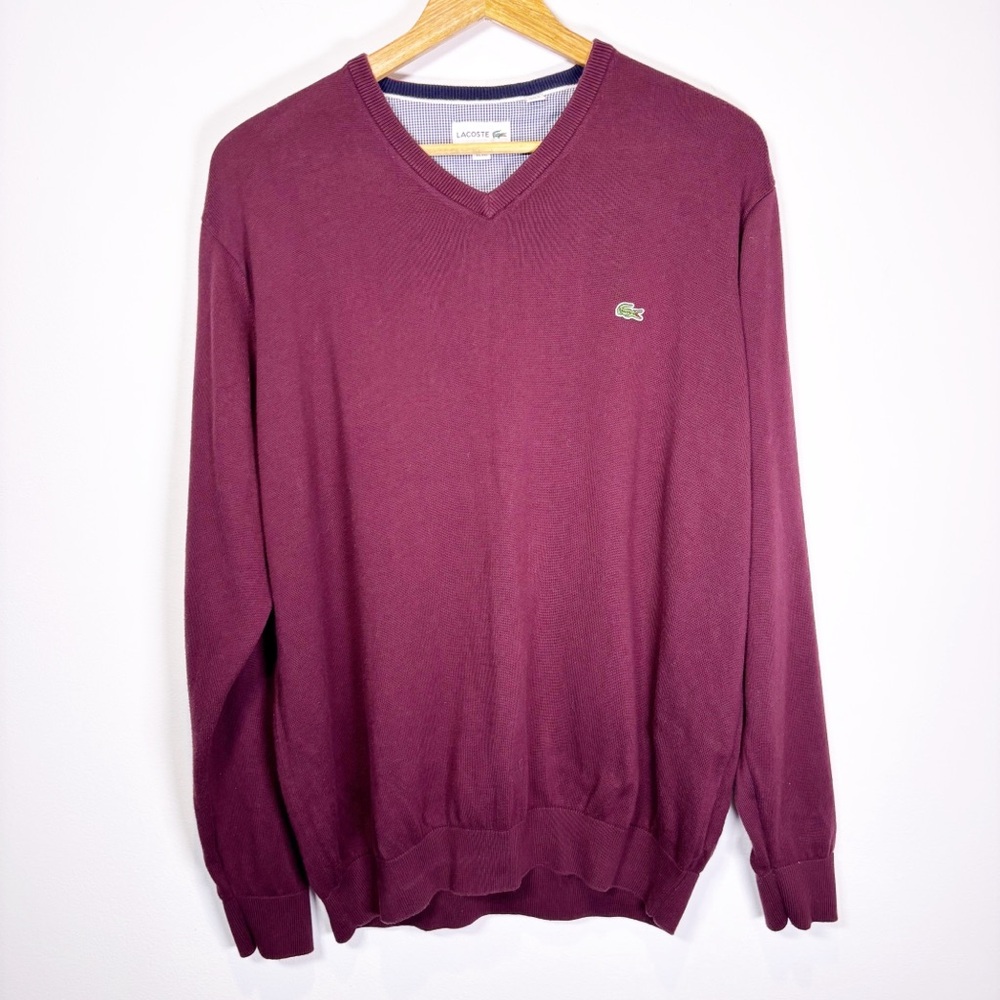 Lacoste V-Neck Cotton Sweater